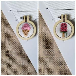 Counted Cross Stitch Ice Cream Cone and Popsicle Minis 2 Patterns - PDF Download