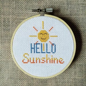 Counted Cross Stitch Hello Sunshine Pattern - PDF Download