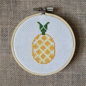 Counted Cross Stitch Yellow Pineapple Small Pattern - PDF Download