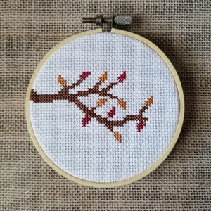 Counted Cross Stitch Fall Autumn Branch Pattern - PDF Download
