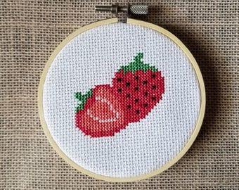 Counted Cross Stitch Strawberries Pattern - PDF Download