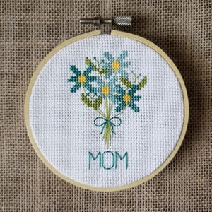 Counted Cross Stitch Mother's Day Mom Bouquet Pattern - PDF Download