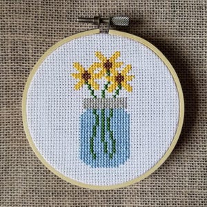 Counted Cross Stitch Mason Jar Pattern - PDF Download