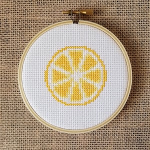 DIY Counted Cross Stitch Lemon Slice Small Pattern - PDF Download
