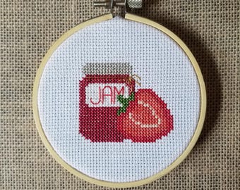 Counted Cross Stitch Jam Jar Pattern - PDF Download