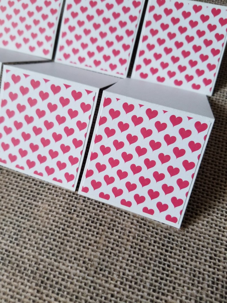 Valentine Mini Cards Blank Heart Gift Tags Set of 12 2x2 Enclosure Note Card
