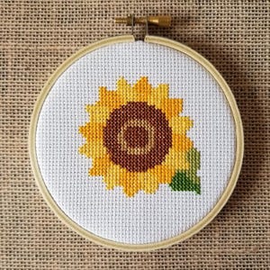 Counted Cross Stitch Sunflower Small Pattern - PDF Download