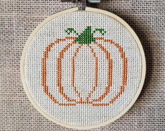 Counted Cross Stitch Pumpkin Silhouette Pattern - PDF Download