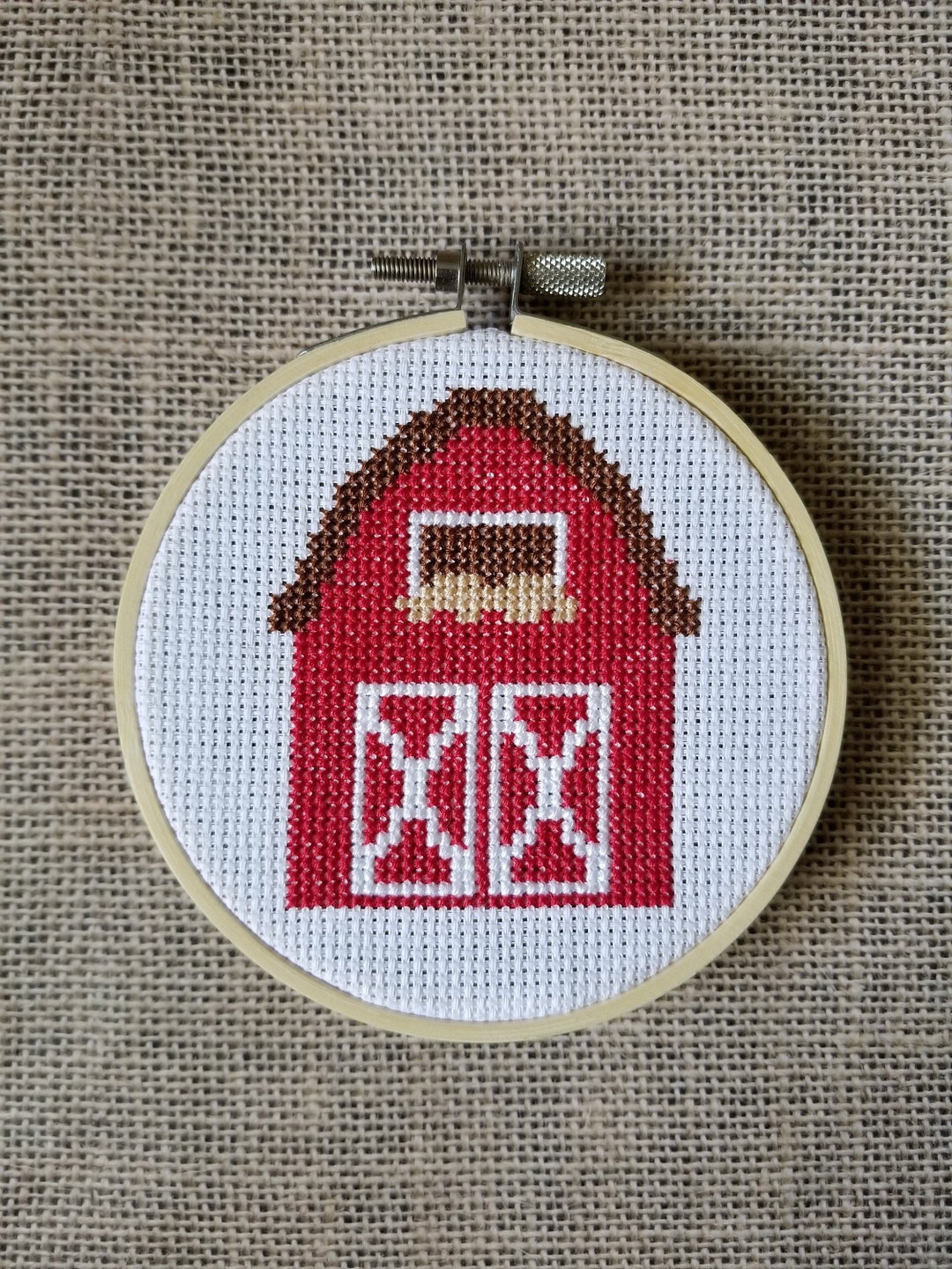 Counted Cross Stitch Red Barn Pattern PDF Download Etsy