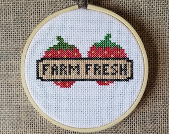 Counted Cross Stitch Fresh Strawberries Pattern - PDF Download