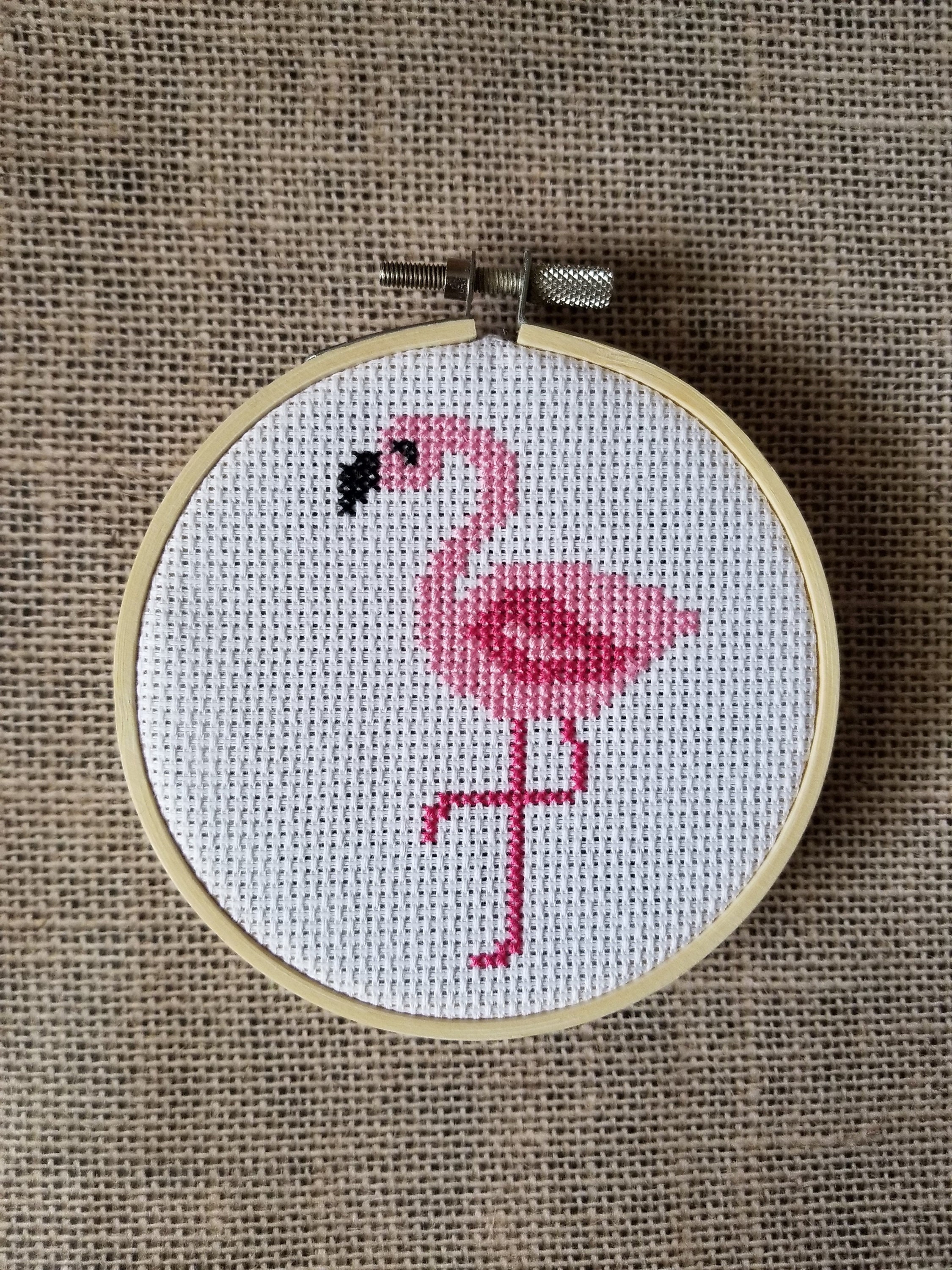Pink Flamingo Trio Bird Counted Cross Stitch Pattern DIGITAL Download  Beginner