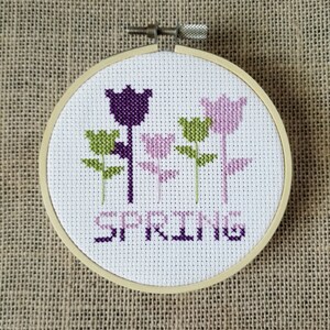 Counted Cross Stitch Spring Tulips Pattern - PDF Download