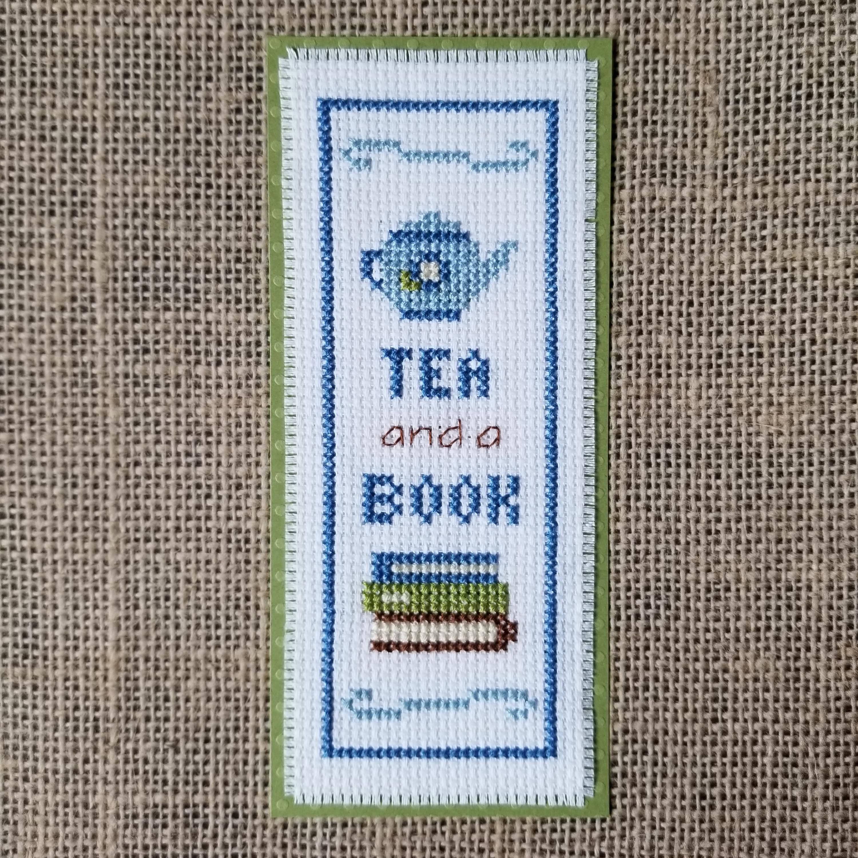 Counted Cross Stitch Tea and a Book Bookmark Pattern - PDF Download