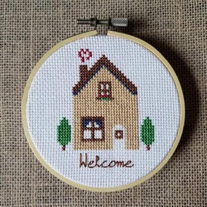 Counted Cross Stitch Welcome Home Pattern - PDF Download