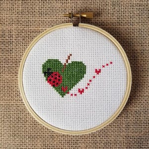 DIY Counted Cross Stitch Ladybug Love Small Pattern - PDF Download