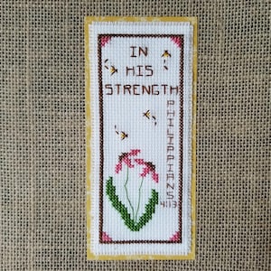 Counted Cross Stitch Bees and Flowers Scripture Bookmark Pattern - PDF Download