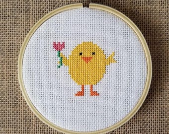 Counted Cross Stitch Easter Chick Pattern - PDF Download