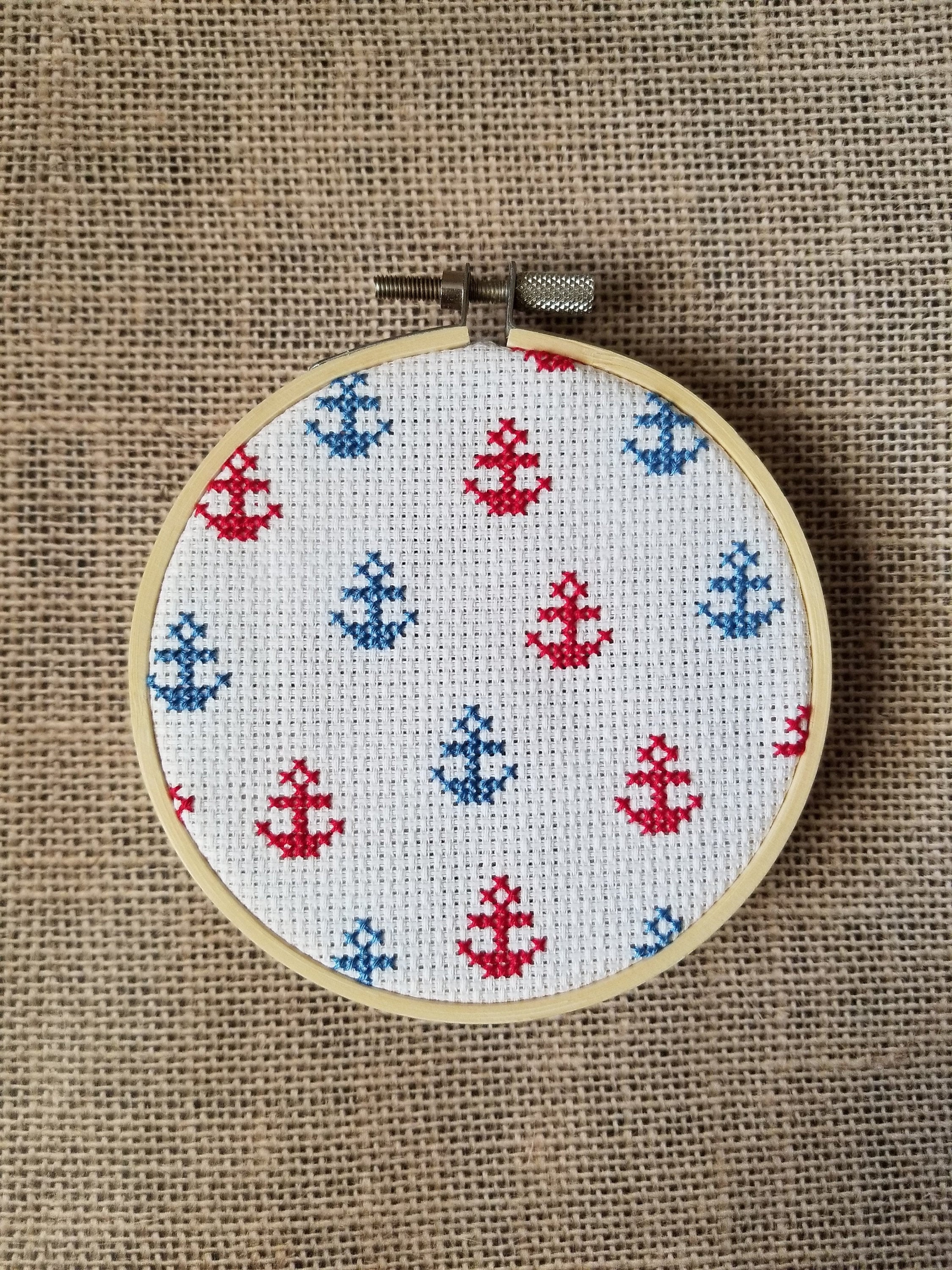 Counted Cross Stitch Nautical Mini Anchors Pattern PDF Etsy