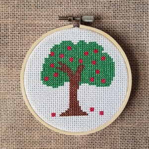 Counted Cross Stitch Apple Tree Pattern - PDF Download