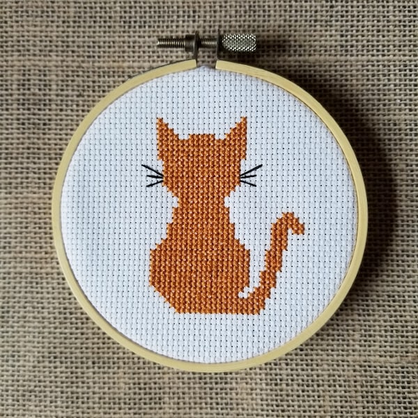 Counted Cross Stitch Cat Silhouette Pattern - PDF Download