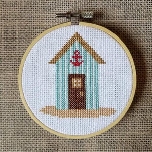 Counted Cross Stitch Beach Hut Pattern - PDF Download