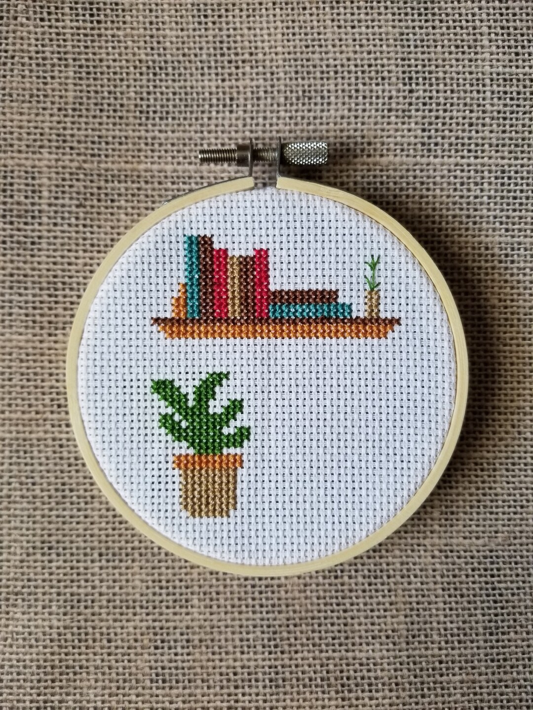 Counted Cross Stitch Bookshelf Pattern - PDF Download - Etsy
