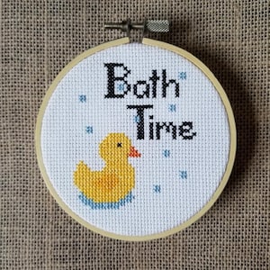 Counted Cross Stitch Bath Time Duck Pattern - PDF Download