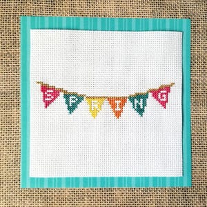 Counted Cross Stitch Spring Banner Pattern - PDF Download