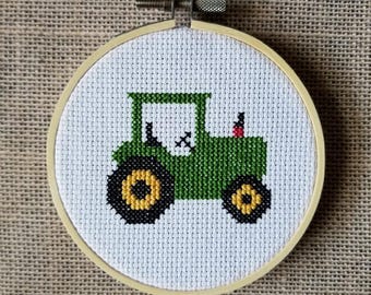 Counted Cross Stitch Farm Tractor Pattern - PDF Download