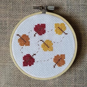Counted Cross Stitch Autumn Leaves Pattern - PDF Download