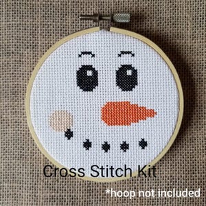 Counted Cross Stitch Kit - Snowman Face
