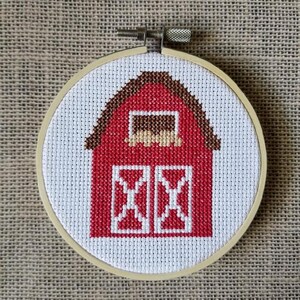 Counted Cross Stitch Red Barn Pattern - PDF Download