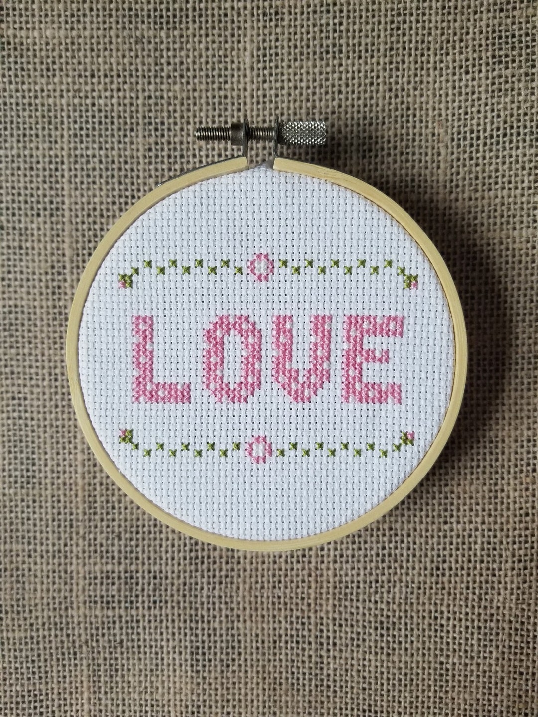 Counted Cross Stitch Polka Dot Love Pattern - PDF Download - Etsy