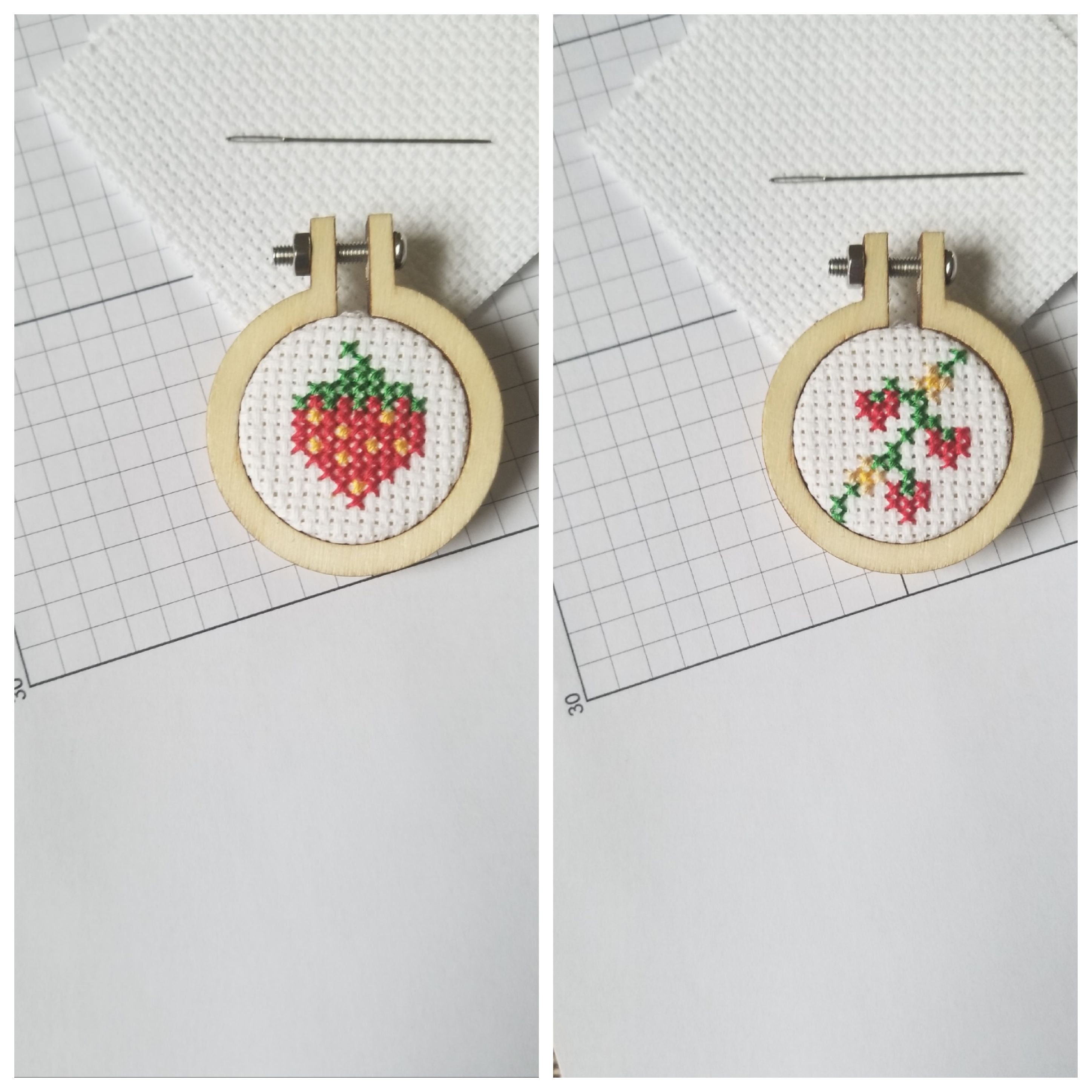 Counted Cross Stitch Strawberry and Strawberry Vine Minis 2