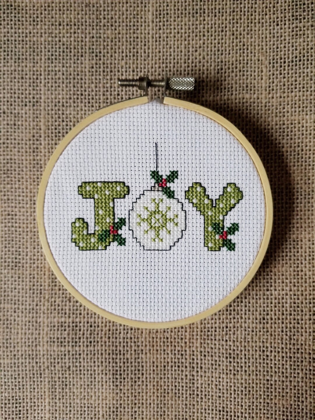 Counted Cross Stitch Joy Holly Pattern - PDF Download - Etsy