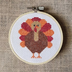 Counted Cross Stitch Fall Turkey Pattern - PDF Download