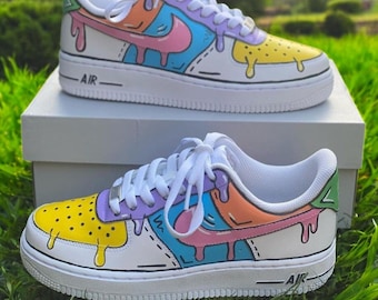 Zapatillas Air Force 1 personalizadas con dibujos animados coloridos, pintadas a mano, AF1 personalizadas, envío gratis.