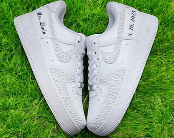 Personalized Wedding Air Force 1 Sneakers, Custom Wedding Bride AF1 Sneakers, Custom Wedding Sneaker, Wedding Shoes Gift, Free Shipping