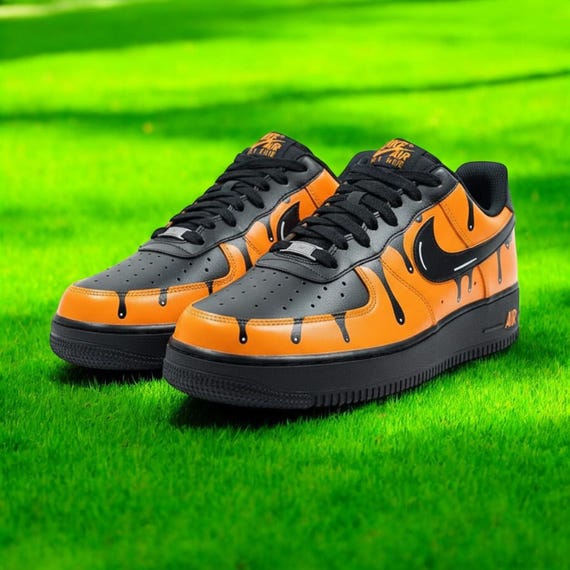 black and orange air force 1 size 4