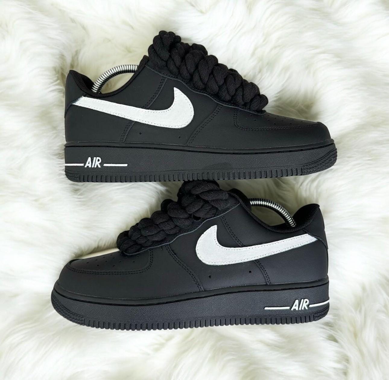 Nike Air Force 1 ブラックスニーカーロープ air force1 black×black | ROPE