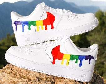 Zapatillas Air Force 1 personalizadas con goteo de colores, AF1 personalizadas con goteo de colores, pintadas a mano, zapatillas AF1 personalizadas, envío gratis