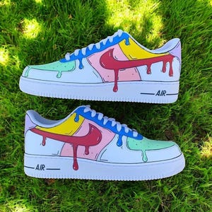Custom Colorful Cartoon Air Force 1 Shoes, Custom Hand Painted Colorful Cartoon AF1, Personalized AF1 Shoes, Free Shipping
