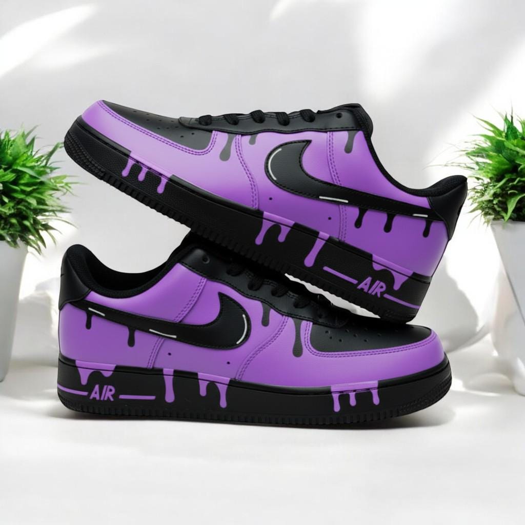 Sneakers Viola Air Force 1 'Purple/Lila Splatters' Personalizzate, Da Donna - Italia