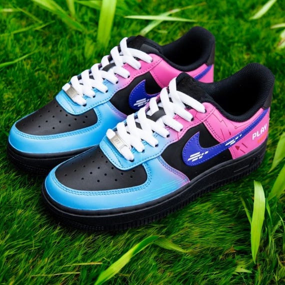 black pink blue air forces