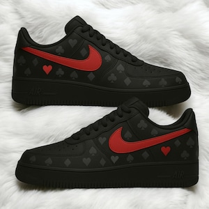 Black Poker Custom Air Force 1 Sneaker, Custom Hand Painted Black Poker AF1 Shoes, Personalized Poker AF1 Shoes, Gift for Him, Free Shipping