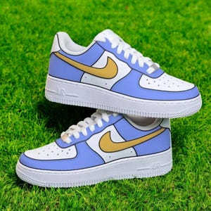 Blaue AF1 Schuhe, handbemalte blaue AF1 Schuhe, handbemalte AF1 Sneaker, kostenloser Versand