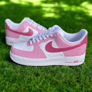 Pink Pesonalized Air Force 1 Sneaker, Custom Hand Painted Pink AF1, Pink AF1 Shoes, Hand Painted AF1 Sneaker, Free Shipping