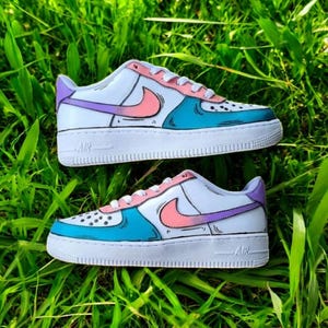 Colorful Cartoon Custom Air Force 1 Shoes, Custom Hand Painted Colorful Cartoon AF1, Colorful Shoes, Hand Painted AF1 Sneaker, Free Shipping