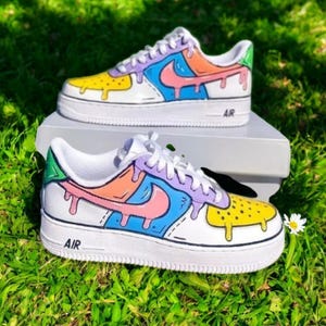 Custom Colorful Cartoon Air Force 1 Shoes, Custom Hand Painted Colorful Cartoon AF1, Personalized AF1 Shoes, Free Shipping