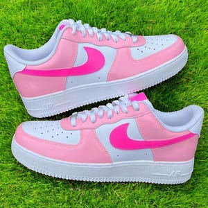 Pink Custom Air Force 1 Shoes, Custom Hand Painted Pink AF1, Pink AF1 Shoes, Hand Painted AF1 Sneaker, Free Shipping
